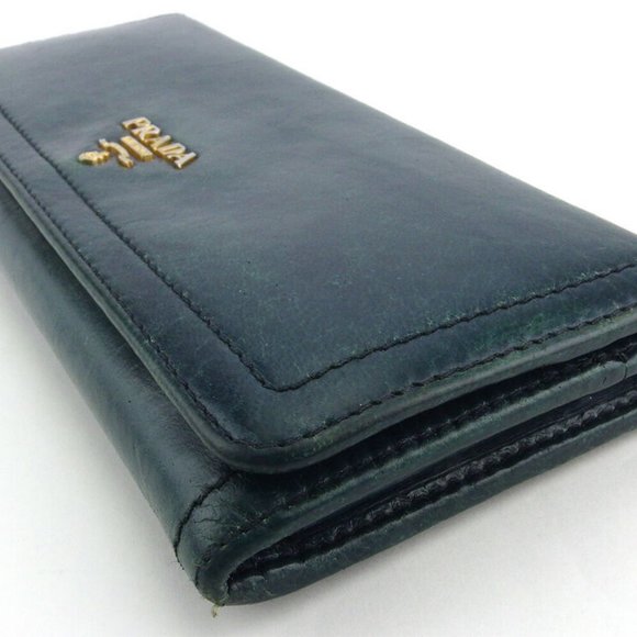 PRADA wallet logo leather Auth used T18209 - Picture 7 of 8